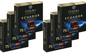 Шоколад в кубиках ECUADOR 75%, 90 г х 6 штук 5917