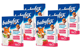 Шоколад детский, молочный с малиной BabyFox (Бэби Фокс), 6 шт по 90г 1178